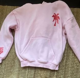Pink Palm Puff Pullover Hoodie Women’s XXS “Everything Comes In Waves”
