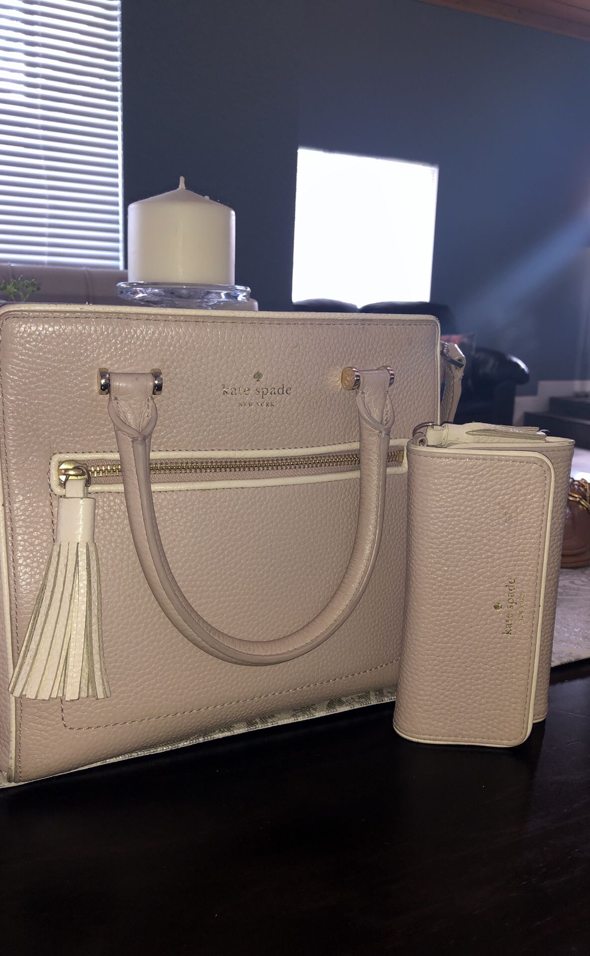 Kade spade blush pink handbag with wallet