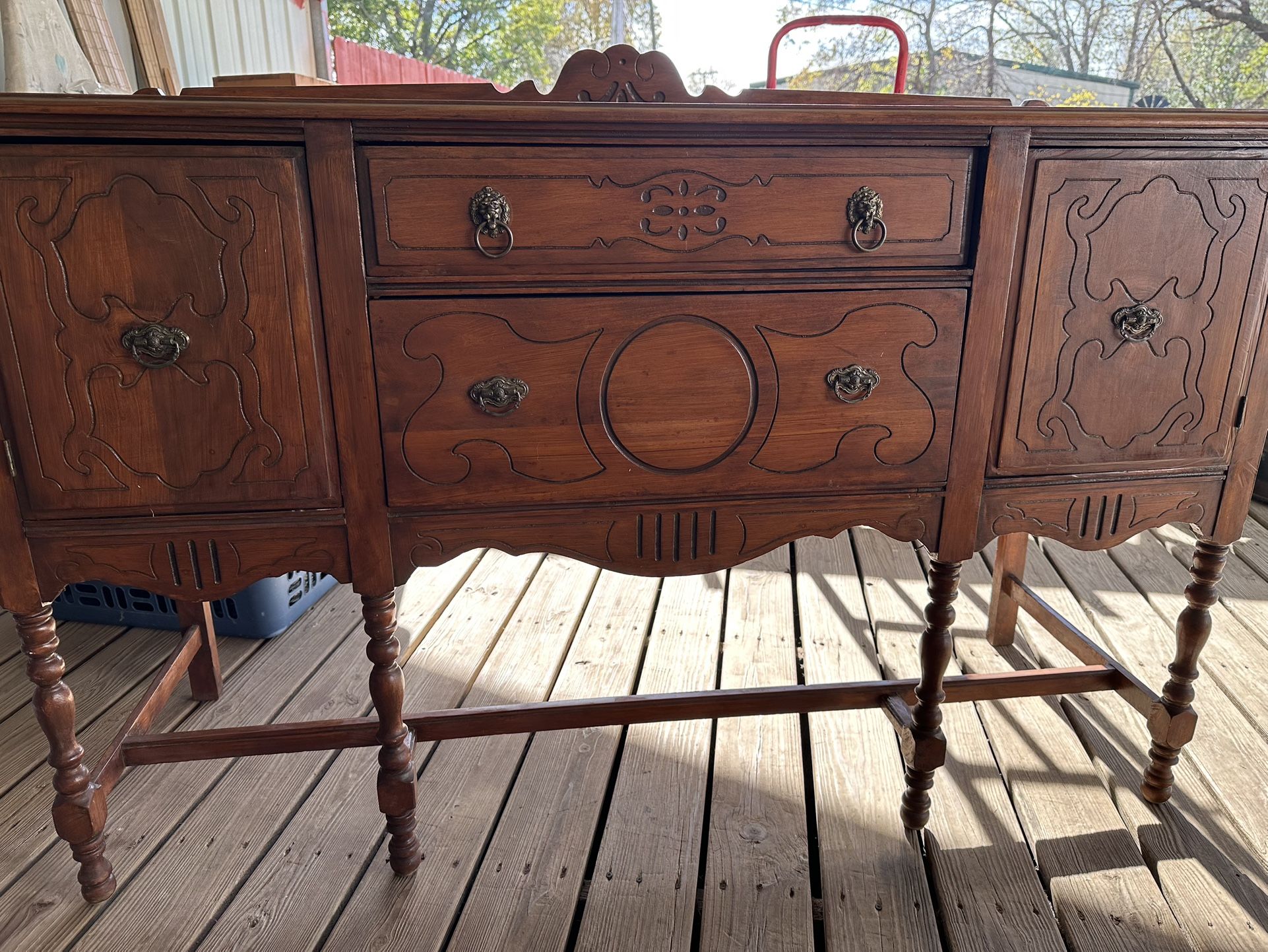 Jacobean Revival Antique Sideboard Buffet