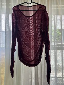 Forever 21+ burgundy sheer shirt