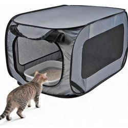 Foldable Cat Car Litter Box Enclosure, Dog Proof Hidden Litter Box with Pop-Up Design, Easy Entry and Exit for Kitty, Privacy Cover, Keep Floor Clean,