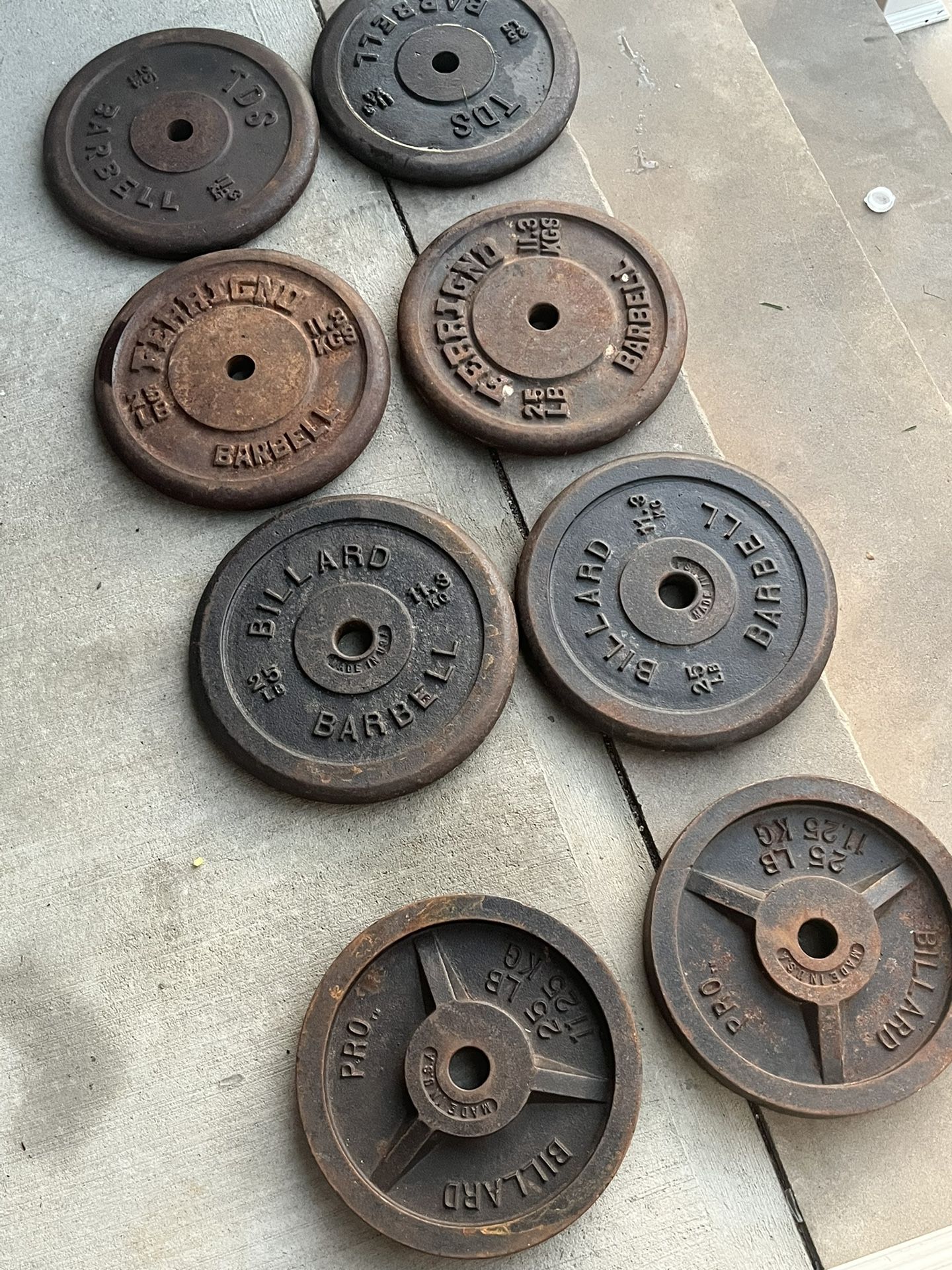 8x25 Pound Vintage Standard Weight Plates