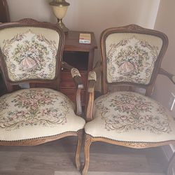 Beautiful Victorian Embroidered Chairs 