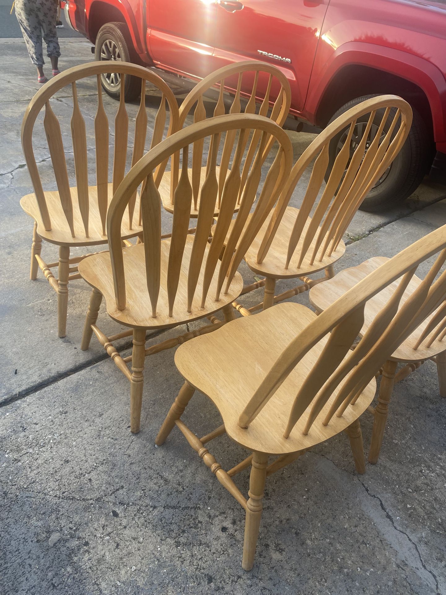 6 Solid Wooden Chairs