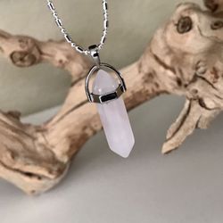 🍃🌷🍃 Beautiful Rose Quartz (from Madagascar) Pendant w/24" Link Chain.
