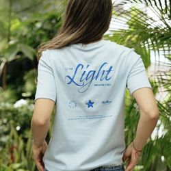 Cordei Let Your Light Shine Tee Women XS Light Blue 100% Cotton Christian New