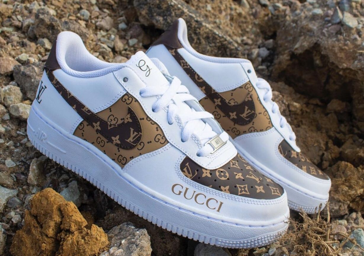 LV And Gucci Custom Nike Air Forces (READ DESCRIPTION