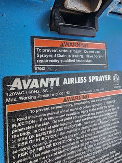 Avanti Airless Paint Sprayer Avanti Airless Paint Sprayer 3000 PSI – Works Great – Missing Tip – $110
