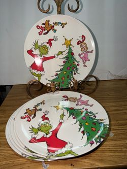 6- The Grinch plates,Sleigh Bell Bistro