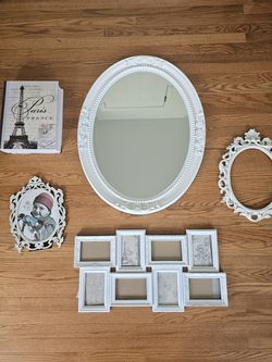 $100 - (5) Shabby Chic/Victorian/Country Cottage Decorating Accents "Bundle Price" Offer! Gorgeous Mirror, Victorian Frames, Paris Inspired Accents!!