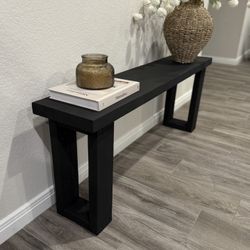 Modern Black Wood Bench