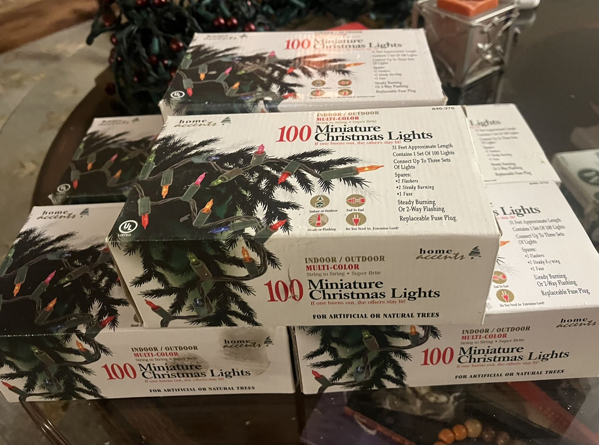 6 Boxes of 100 Multi Color Mini Christmas Lights (New in Box)