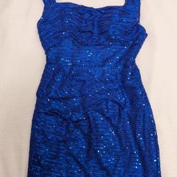 Royal Blue Sequined Cocktail Dress Size 0 BRAND NEW