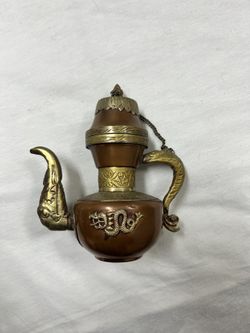 Old Tibetan Copper And Silver Tea Pot