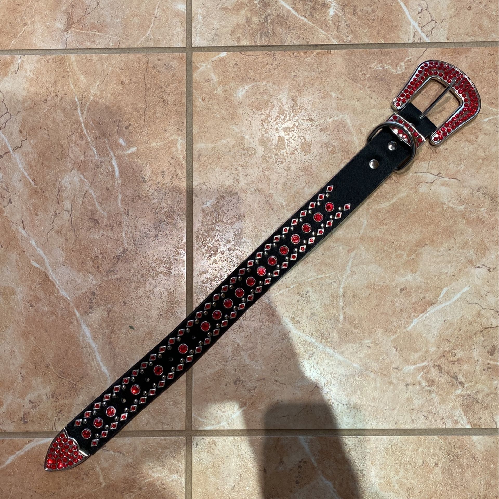 Red Rhinestone Dog Collar