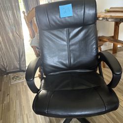 #29 Black Leather Desk Chair 