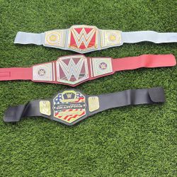 3 WWE Toy Belts 