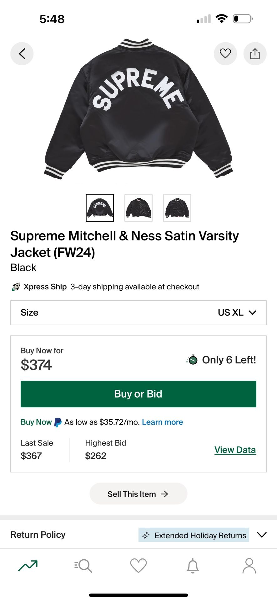 New Supreme Mitchell & Ness Varsity Jacket
