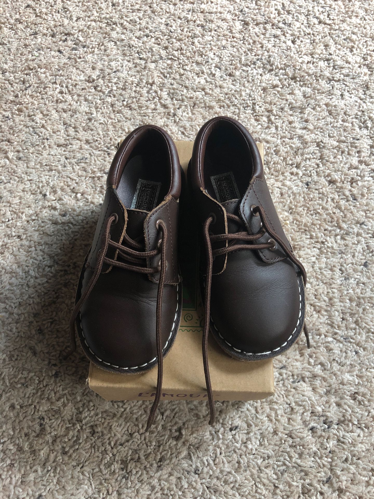 L’Amour Brown Boys Dress Shoes