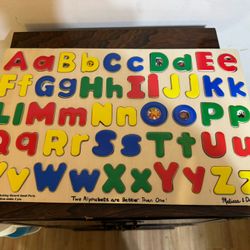 Melissa And Doug 2 Alphabets Are Better Than 1! Wooden Puzzle