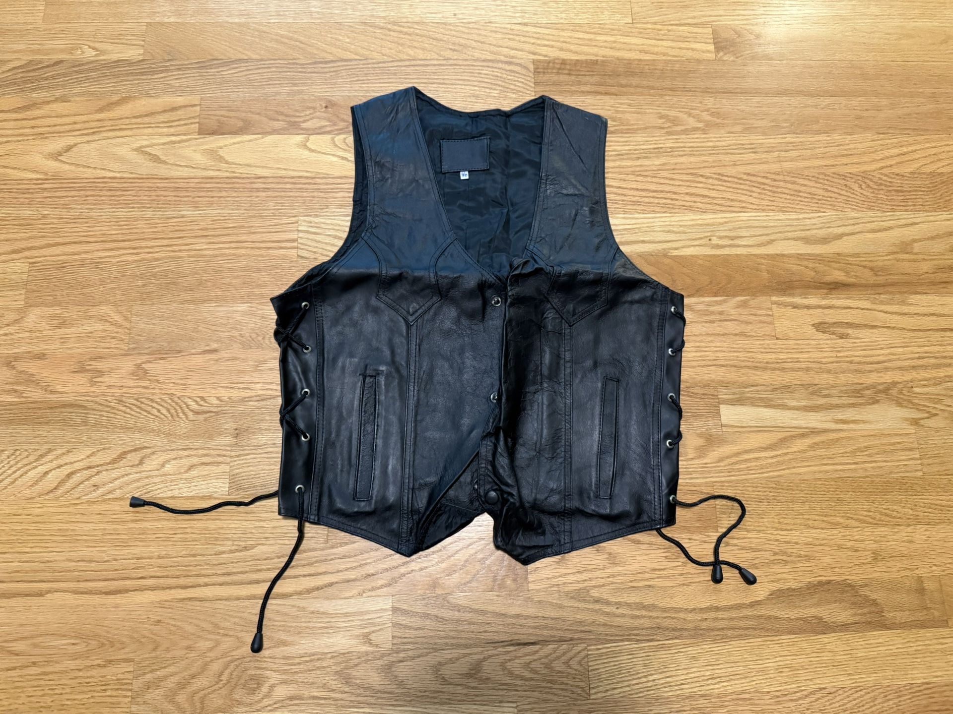 Black Leather Vest (size 40, 42, or 44)
