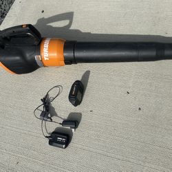 WORX WG546 20V Cordless Turbine Leaf Blower PowerShare 2-Speed 225/340 CFM Battery Charger $100