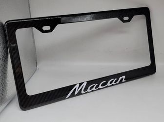 BRAND NEW PORSCHE MACAN 100% Real Carbon Fiber License Plate Frame Tag Cover Original 3K