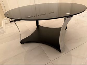 Modern Black Glass Top Coffee Table