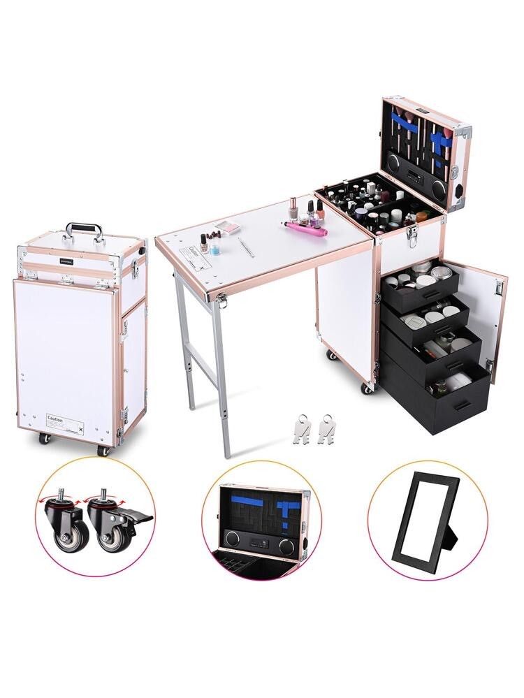 Brand New Rolling Makeup Station With Table And Storage Worth 469 For 260