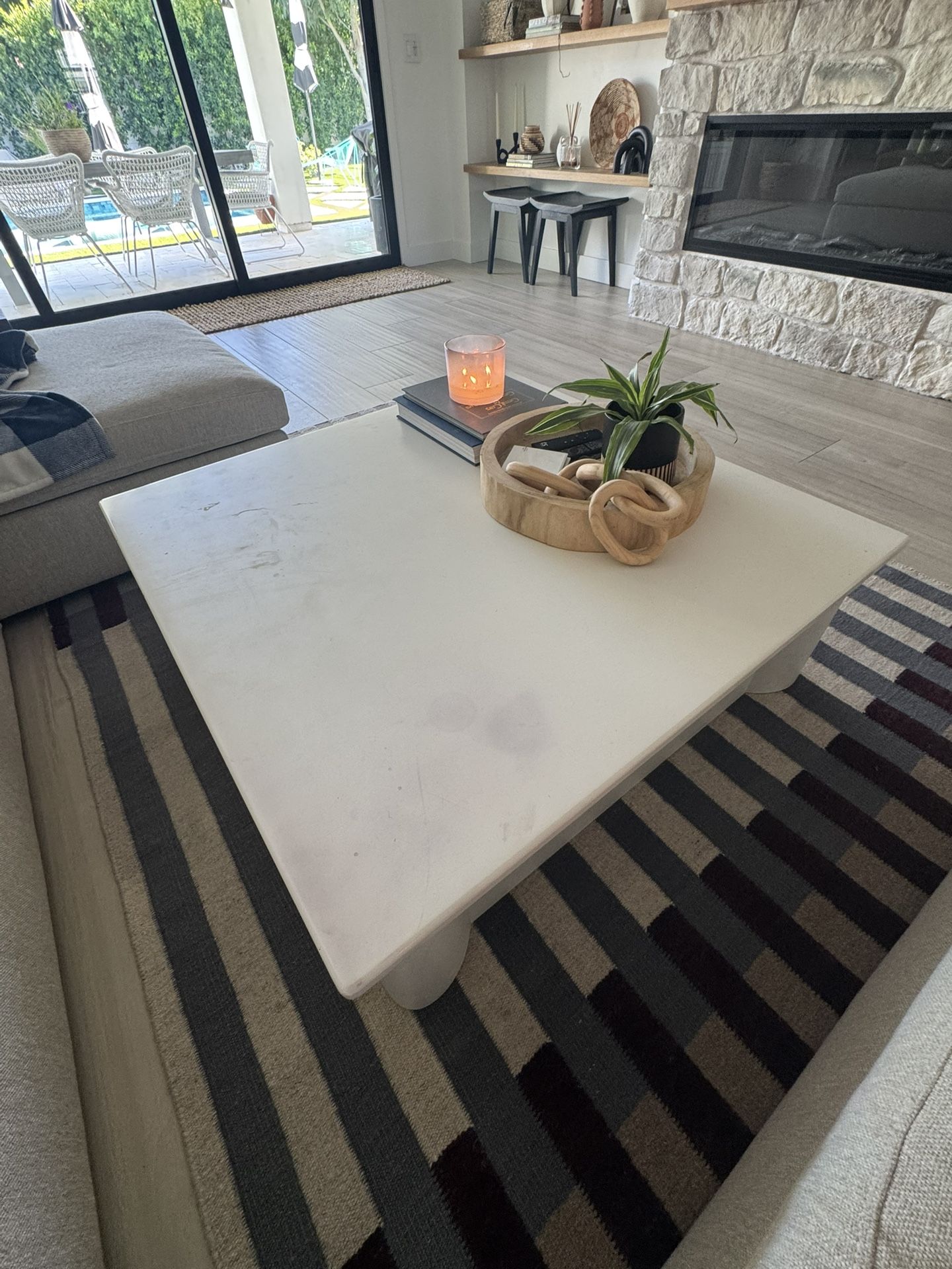 CB2 Concrete Coffee Table W/Storage