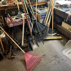 Short handled fork,axes, post Digger mattock pick tree saw deep drain spade Fiberglass Ladder $40  $25 each