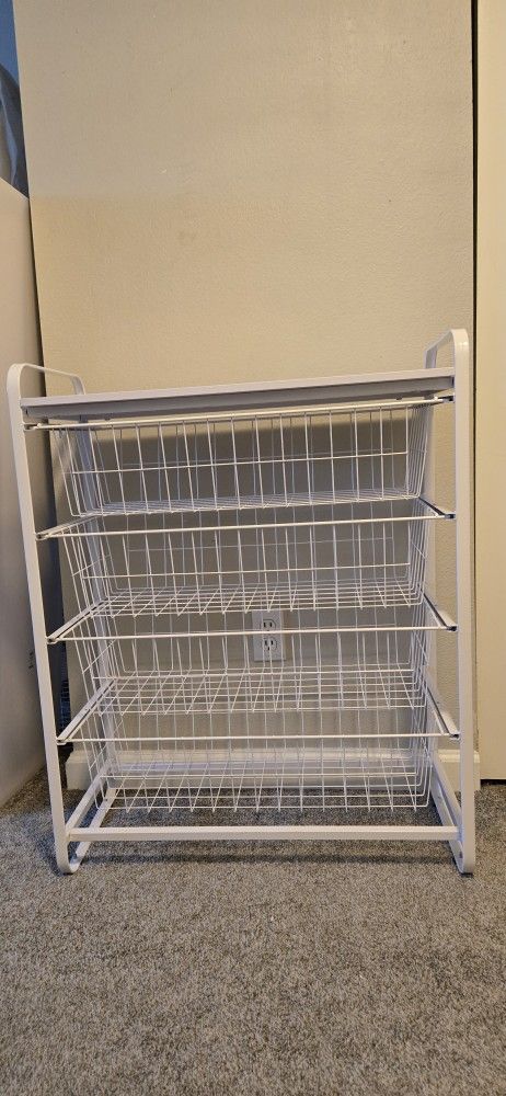 4 Drawer Metal Storage Organizer White