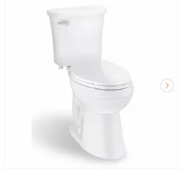 Power Flush 12 in. Rough In 2-Piece 1.28 GPF Single Flush Elongated Toilet in White, Seat Included