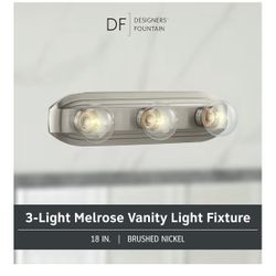 New Designers Fountain 3-Lights Melrose Vanity Light Fixture. Russell/Boulder Area
