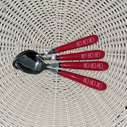 Rae Dunn Set of 4 Christmas Teaspoons 