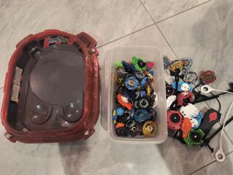 Beyblade Burst Large Lot with burst turbo Stadium and Launchers