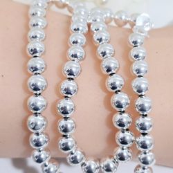 Silver Bead Necklace 