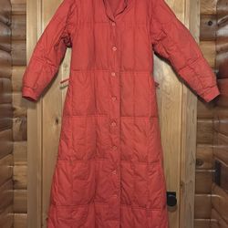 vintage red Eddie Bauer quilted puffer coat