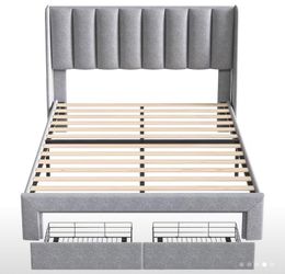 Full size bed frame with headboard and drawers New in Irvine