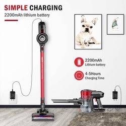 Cordless Stick Vacuum Cleaner, 12KPa Powerful Cleaning Lightweight Handheld Vacuum with Rechargeable Lithium Ion Battery
