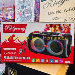 Dual 6.5" Woofers - RIDGEWAY Amazing Sound - Rechargeable 🔋+++ 💥Karaoke Party Box ❗️Nuevas En Caja 