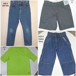 SIZE 8 BOY CLOTHES JEANS / SHORTS / SWIM TOP (ROPA PARA NIÑO TALLA 8 AÑOS)