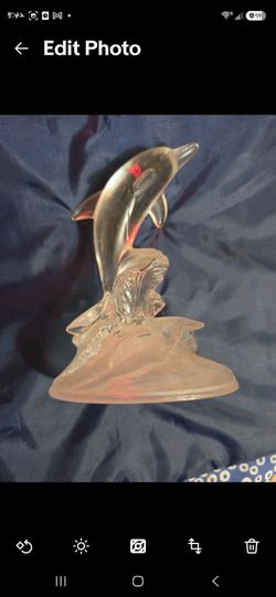 Dolphin Crystal Figurines 6.25" Cristal D'Arques Boutique France