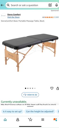 Basic Portable Massage Table, Black