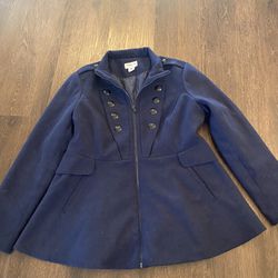 Womans Navy Blue Pea Coat Jacket Size XL By Celebrity Pink #19