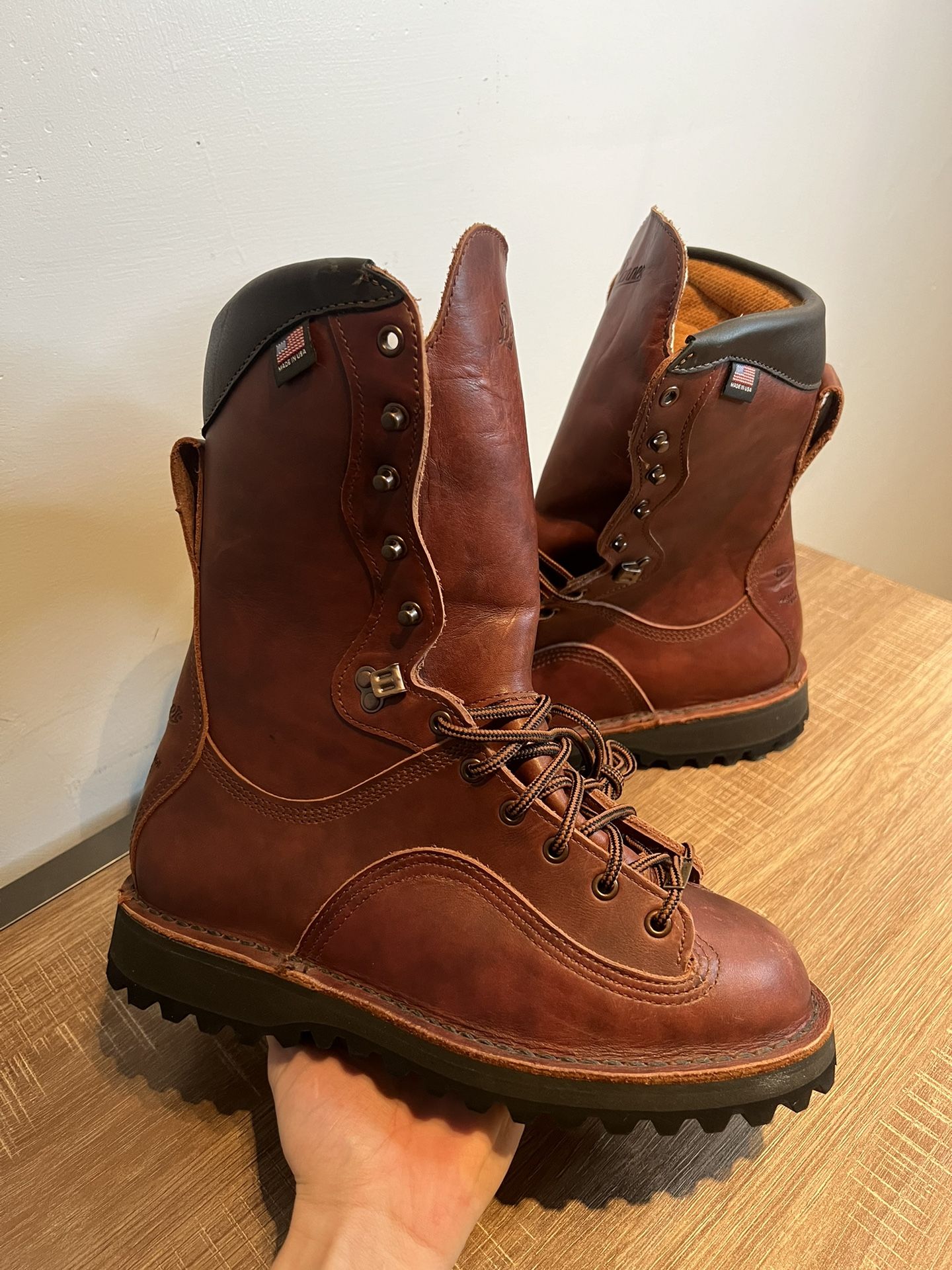 DANNER TROPHY 10" BROWN 600G WORK BOOTS SIZE 8 NEW USA