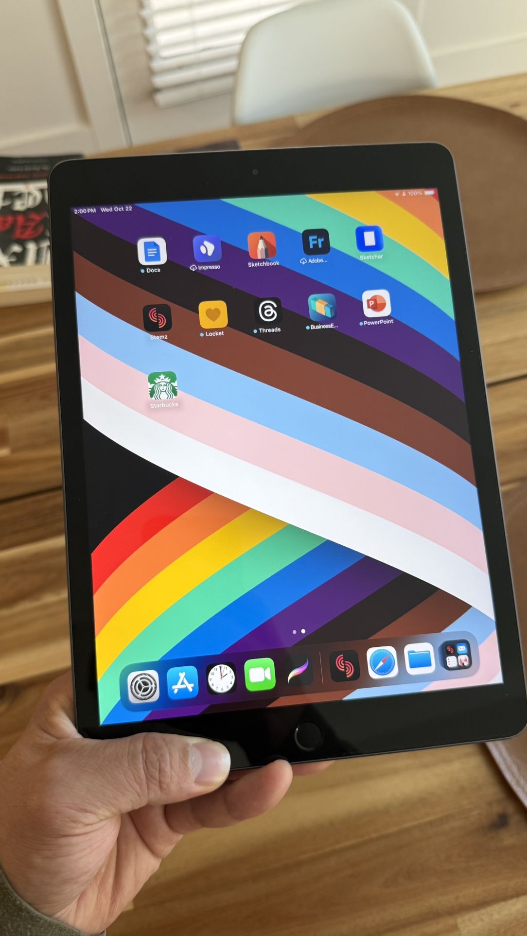 iPad 7th Gen (10.2″, 128 GB, WiFi only) in Space Gray — MW772LL/A. Excellent condition