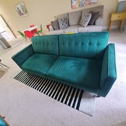 Velvet Convertible Sofa 