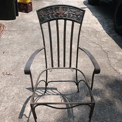 Vintage Italian Iron Chair With Maker's Mark.