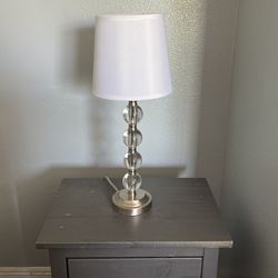 White And Silver Lamp Stand 